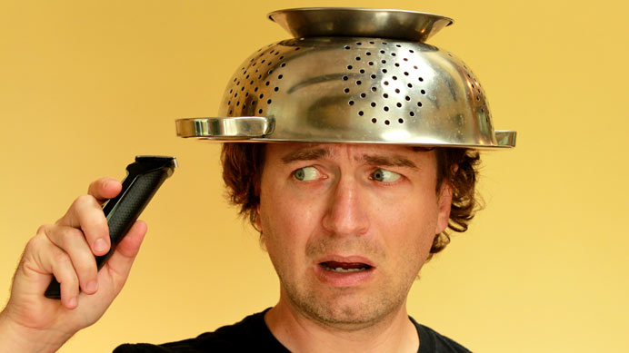 Example of uneven bowl haircut from cutting hair incorrectly at home